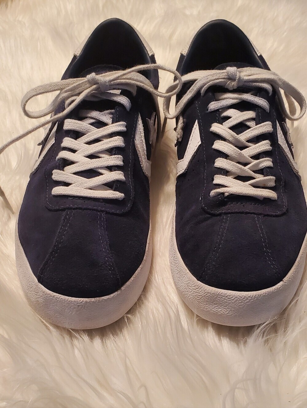 Converse Women's Navy Blue Suede Low Top Lace-Up Sneakers Casual Retro Shoes 10 - Picture 5 of 10